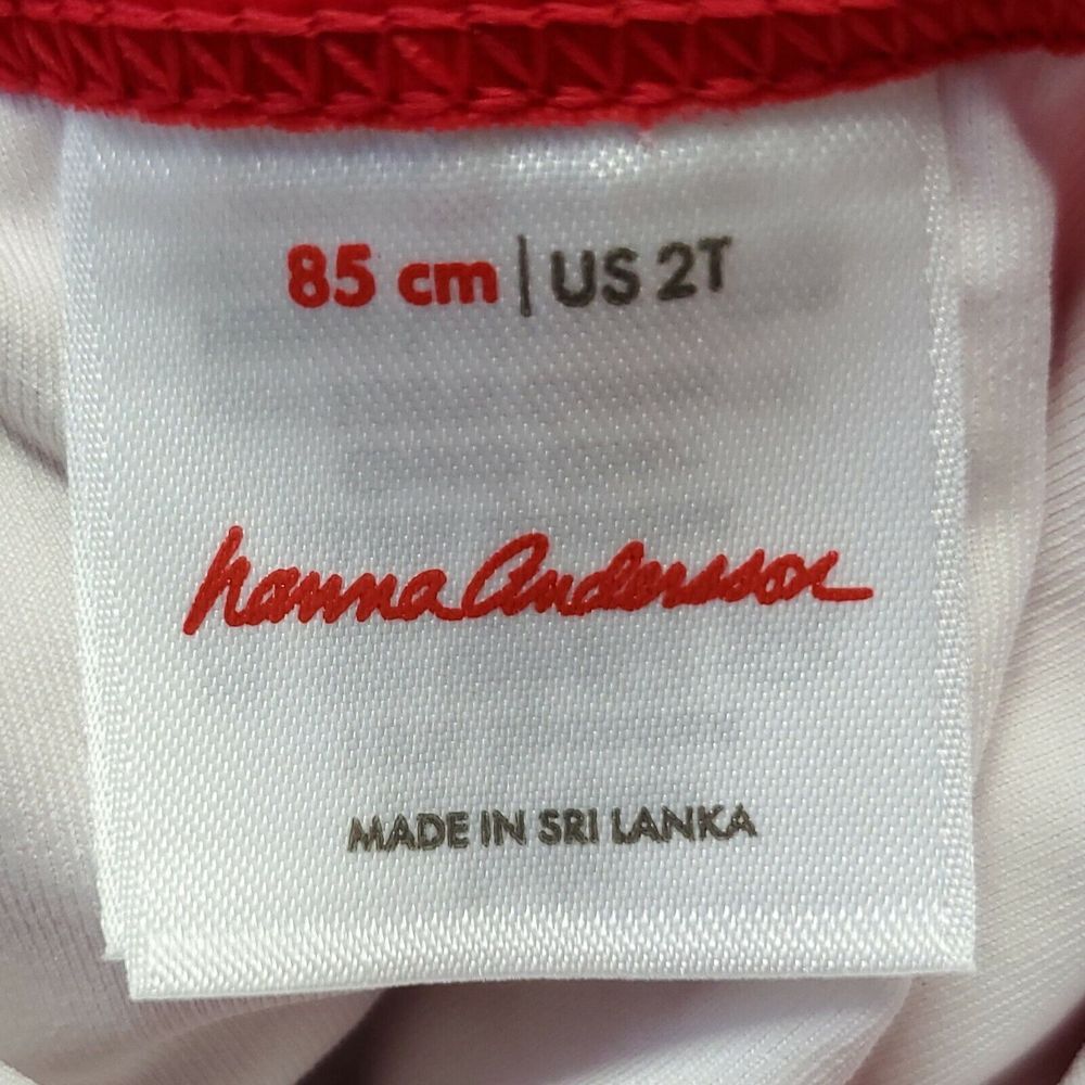 Hanna Andersson Sunblock Swimsuit Sz 2T Red Floral Ruffle One‎ Piece 85 CM - Picture 6 of 9